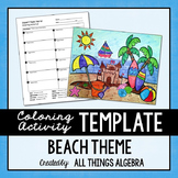Coloring Activity Template: Beach Theme (Personal Use Only)
