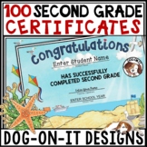 End of Year Beach Theme Completion Certificates Second Grade