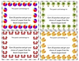 Beach Theme Incentive Punch Cards