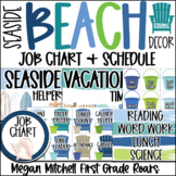 Beach Theme JOB CHART & SCHEDULE Classroom Decor