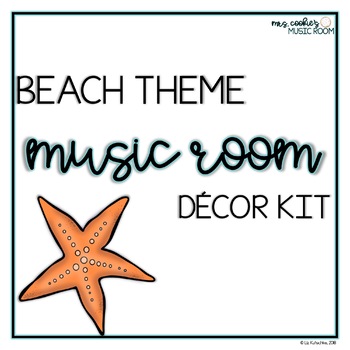 Preview of Beach Theme Music Room Decor Kit