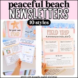 Beach Theme Newsletter Templates - Editable