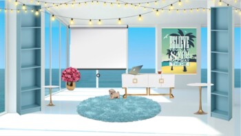 Preview of Beach Theme Virtual Classroom Background