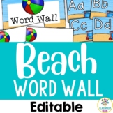 Beach Theme: Editable Word Wall or Sound Wall Bulletin Board Set