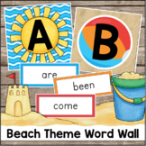 Beach Themed Classroom Decor Word Wall Letters & Word Card