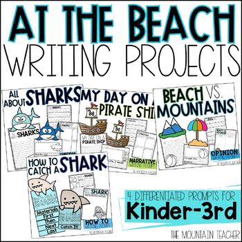 Preview of Beach Theme Writing Prompts, Ocean Crafts, Activities & Graphic Organizers