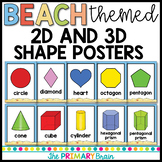 Beach Themed 2d and 3d Shape Posters