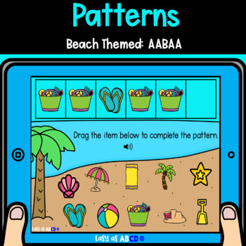 Beach Themed Aabaa Patterns Deck Boom Cards By Easy As Abcd Tpt