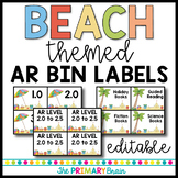 Beach Themed Accelerated Reader (AR) EDITABLE Book Bin Labels