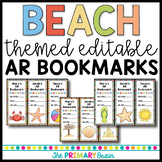 Beach Themed Accelerated Reader EDITABLE Classroom Bookmarks
