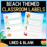 Beach Themed Classroom Decor l Name Tags / Folder Labels