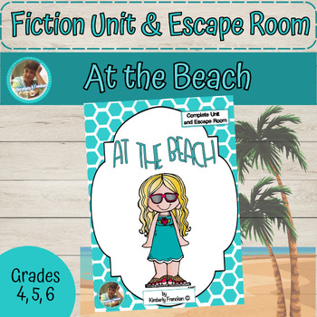 Preview of Beach Themed Fiction Unit with Escape Room Activity