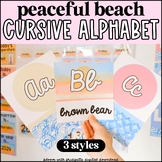 Beach Themed Cursive Alphabet Posters