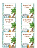 Beach Themed Homework Folder Stickers