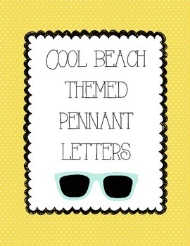 Preview of Beach Themed Pennant Letters