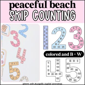 Preview of Beach Themed Skip Counting Posters - Multiples Large Number Display