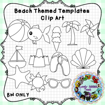 Beach Themed Template Clip Art by Lovely Jubblies Teach | TPT
