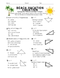 Beach Vacation Creation Pythagorean Theorem and Special Ri