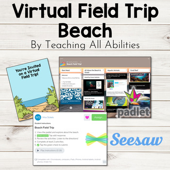 Preview of Beach Virtual Field Trip | Digital Learning Seesaw Google Classroom