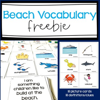 Preview of Beach Vocabulary Words Freebie Summer Language Activity