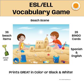 Preview of Beach Vocabulary Game ESL/ELL/ENL