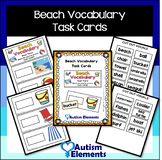 Beach Vocabulary- Task Cards- Ocean Theme- Autism- SPED