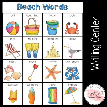 beach words for writing center and write the room by sharon oliver