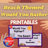 Beach Themed Would You Rather? Printable Task Cards