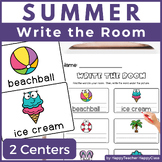 Beach Write the Room for 1st Grade - Summer Spelling Game 