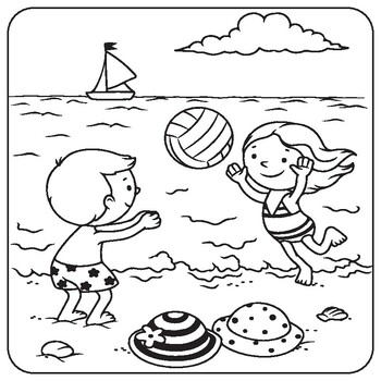 coloring pages of beaches
