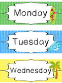 Beach themed Printable Days of the Week Daycare Classroom 