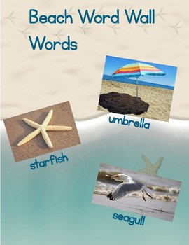 Preview of Beach word wall words