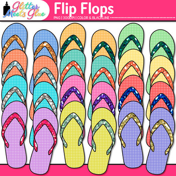 Flip Flops Clipart: Summer Graphics {Glitter Meets Glue} by Glitter ...