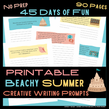 Preview of Beachy Summer Fun Creative Writing Prompts