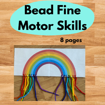 Preview of Bead Fine Motor Skills Printable, Pipe Cleaner Bead Sorting, Color Matching Game