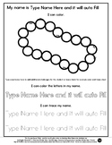 Beads - Name Tracing & Coloring Editable #60CentFinds 1 Pg *oc1