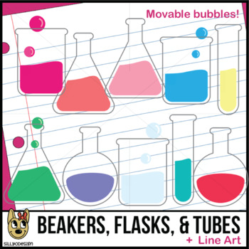 Preview of Beakers, Flasks, and Test Tubes Clip Art