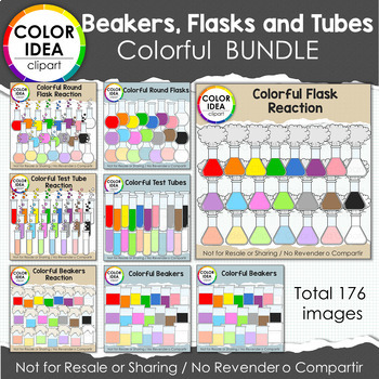 Preview of Beakers, Flasks and Tubes - Colorful Bundle