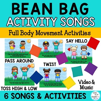 Preview of Bean Bag Activity Songs and Games for Brain Breaks, Team Building, Movement