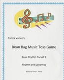 Bean Bag Music Toss Game- Basic Rhythm Packet 1