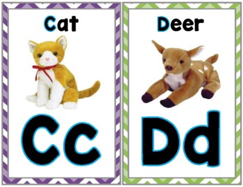 zoo phonics alphabet wall cards beanie babies by jen