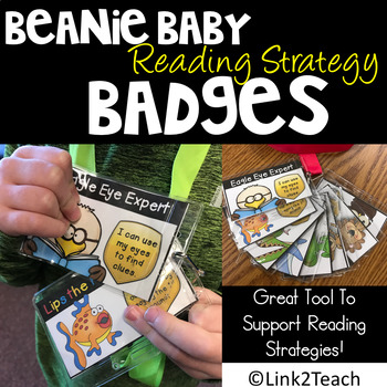 Preview of Beanie Baby Reading Strategy Badges