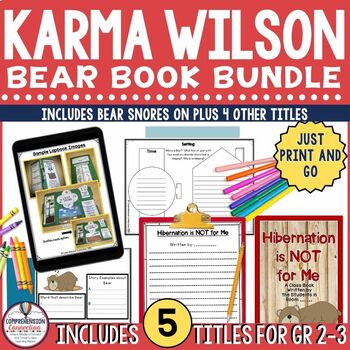 Preview of Karma Wilson Bear Book Bundle, Author Study, Reading Lessons