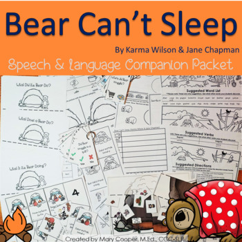 Preview of Bear Can't Sleep Speech & Language Book Companion