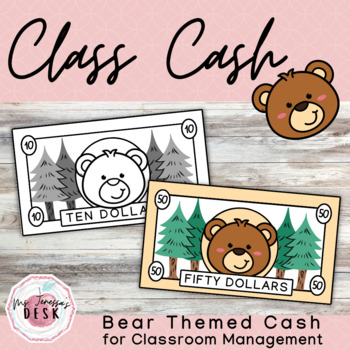 Preview of Bear Class Cash: Themed Money for Classroom Economy