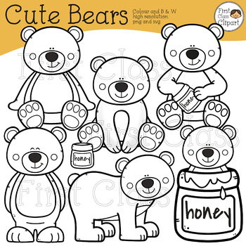 Bears Clip Art Set by First Class Clipart | Teachers Pay Teachers