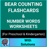 Bear Counting Flashcards (0-10) and Number Words Worksheet