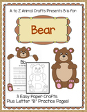 Bear Craft and Letter B Tracing Page