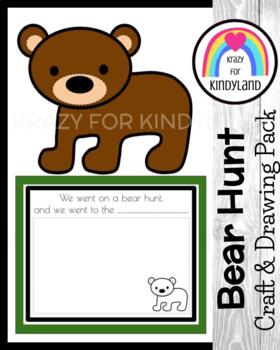Preview of Bear Hunt Craft and Writing / Drawing Prompt Activity for Kindergarten Center