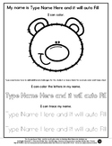 Bear Face - Name Tracing & Coloring Editable #60CentFinds 